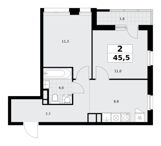 Купить двухкомнатную квартиру у метро Аэропорт Внуково в Москве. Вариант № 1411704, 0, площадь -  квм, цена 17038385 рублей