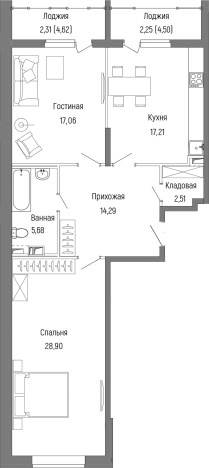 Купить двухкомнатную квартиру в ЖК Riga Hills (Рига Хиллс) в Московской области. Вариант № 138782, 0, площадь -  квм, цена 15435200 рублей