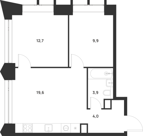 Купить двухкомнатную квартиру у метро Новохохловская в Москве. Вариант № 10427512, 0, площадь -  квм, цена 19799588 рублей