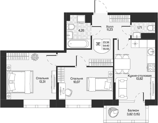 Купить трехкомнатную квартиру в ЖК Охтинские высоты в Ленинградской области. Вариант № 7261386, 0, площадь -  квм, цена 12499660 рублей