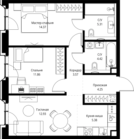 Купить квартиру у метро ВДНХ в Москве. Вариант № 10613439, 0, площадь -  квм, цена 45592687 рублей