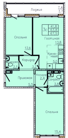 Купить квартиру в новостройках в районе Ленинский в Кемерове. Вариант № 109870, 4, площадь -  квм, цена 7290000 рублей