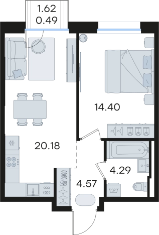 Купить однокомнатную квартиру в ЖК GloraX Premium Гребной Канал в Нижнем Новгороде. Вариант № 9336981, 0, площадь -  квм, цена 12864863 рублей
