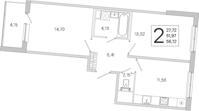 Купить двухкомнатную квартиру в ЖК ЮгТаун. Олимпийские кварталы в Санкт-Петербурге. Вариант № 9638917, 0, площадь -  квм, цена 11615295 рублей