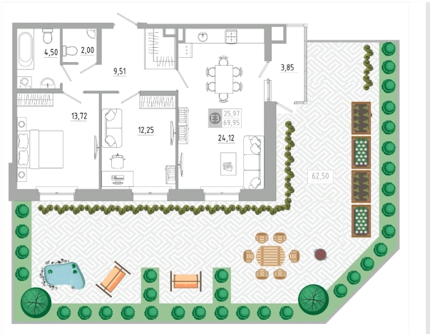 Купить квартиру в новостройках в Тульской области. Вариант № 78043, 0, площадь -  квм, цена 6503252 рублей