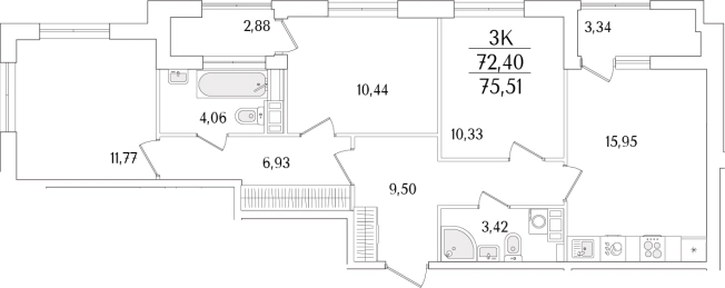 Купить многокомнатную квартиру в ЖК Гранат в Санкт-Петербурге. Вариант № 6258615, 0, площадь -  квм, цена 24442590 рублей