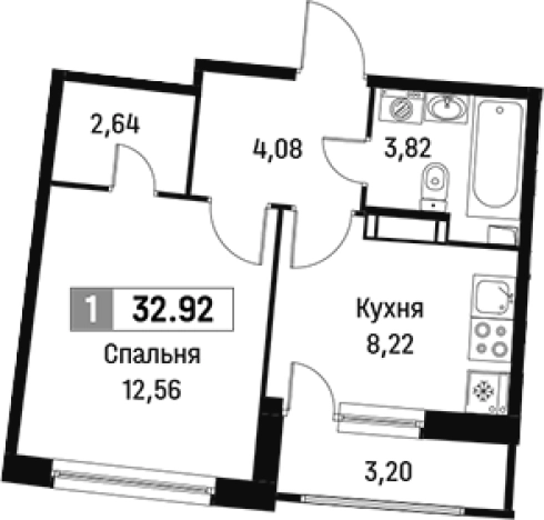 Купить однокомнатную квартиру в ЖК Авиатор в Мурине. Вариант № 6212240, 0, площадь -  квм, цена 5912453 рублей