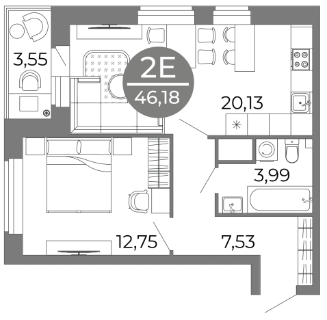 Купить квартиру в ЖК Галилей в Воронеже. Вариант № 88785, 0, площадь - квм, цена 7168754 рублей