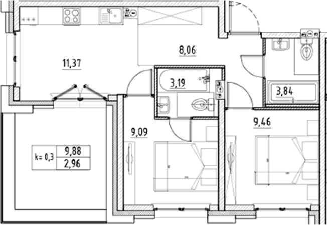 Купить трехкомнатную квартиру у метро Новочеркасская в Санкт-Петербурге. Вариант № 4160106, 0, площадь -  квм, цена 27690004 рублей