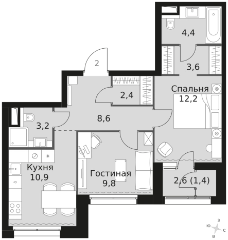 Купить квартиру в ЖК Sky Garden в Москве. Вариант № 183098, 0, площадь -  квм, цена 26136900 рублей