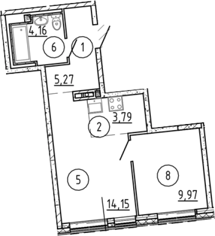 Купить квартиру в ЖК Квартал Лаголово в Ленинградской области. Вариант № 6709401, 0, площадь -  квм, цена 5380496 рублей