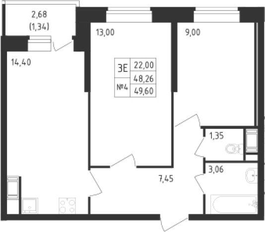 Купить трехкомнатную квартиру в ЖК Живи! В Рыбацком в Санкт-Петербурге. Вариант № 6631112, 0, площадь -  квм, цена 13332985 рублей