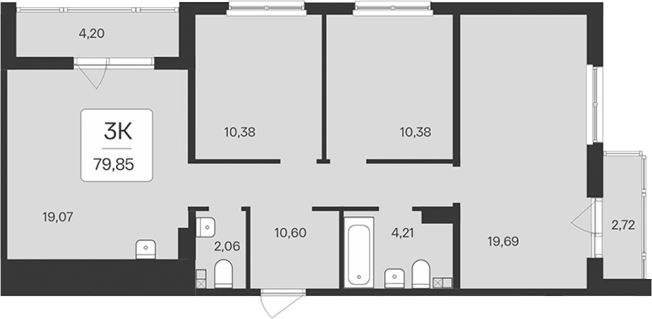 Купить многокомнатную квартиру в новостройках в Всеволожске. Вариант № 9500579, 0, площадь -  квм, цена 11750000 рублей