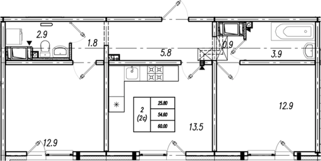 Купить двухкомнатную квартиру в новостройках в ЖК Цветной город в Санкт-Петербурге. Вариант № 9635760, 0, площадь -  квм, цена 9585180 рублей