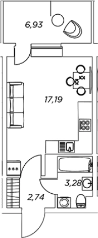 Купить Студию в новостройках у метро Улица Дыбенко в Кудрове. Вариант № 881800, 0, площадь -  квм, цена 6067131 рублей