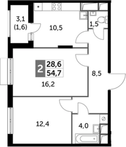 Купить квартиру в ЖК Римский в Московской области. Вариант № 98152, 0, площадь -  квм, цена 15724800 рублей