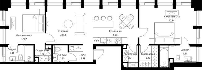 Купить двухкомнатную квартиру у метро Мякинино в Москве. Вариант № 143422, 0, площадь -  квм, цена 35783041 рублей