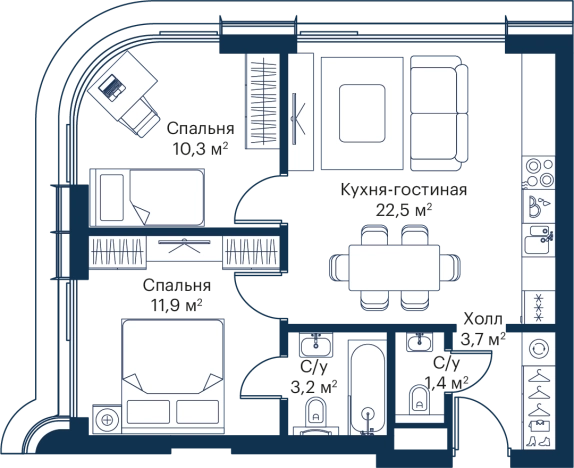 Купить двухкомнатную квартиру в СЗАО в Москве. Вариант № 1168224, 0, площадь - квм, цена 25037831 рублей