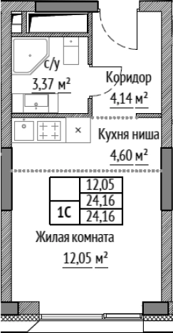 Купить Студию у метро Фонвизинская в Москве. Вариант № 185156, 0, площадь -  квм, цена 13857500 рублей