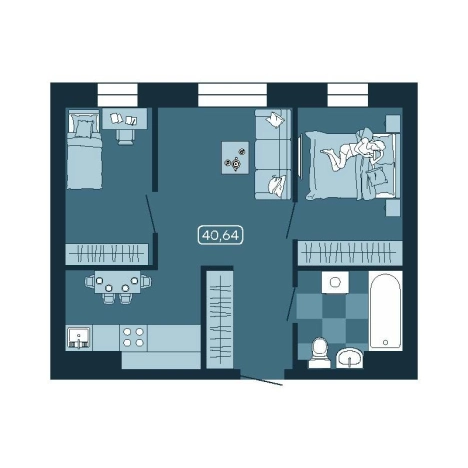 Купить двухкомнатную квартиру в новостройках в ЖК Соболь в Владивостоке. Вариант № 5460206, 0, площадь -  квм, цена 7075424 рублей