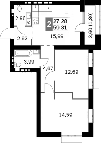 Купить квартиру на улице Цветочная в Московской области. Вариант № 113467, 0, площадь - квм, цена 10871523 рублей