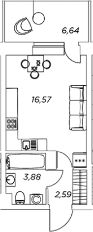 Купить Студию в новостройках у метро Улица Дыбенко в Кудрове. Вариант № 881818, 0, площадь -  квм, цена 6375889 рублей