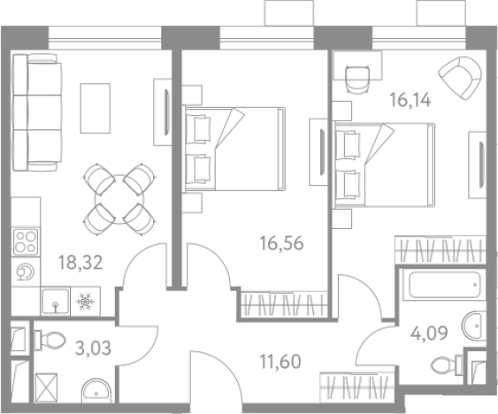 Купить трехкомнатную квартиру у метро Каширская в Москве. Вариант № 74219, 0, площадь -  квм, цена 23059055 рублей