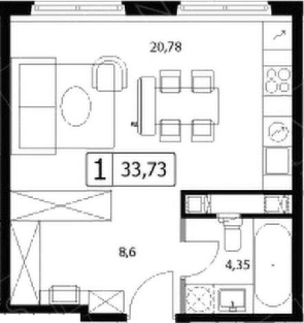 Купить Студию в районе Расторгуево в Видном. Вариант № 5833509, 0, площадь - квм, цена 7764336 рублей