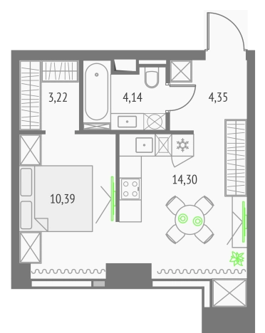 Купить Студию в районе Бутырский в Москве. Вариант № 157011, 0, площадь -  квм, цена 24759354 рублей