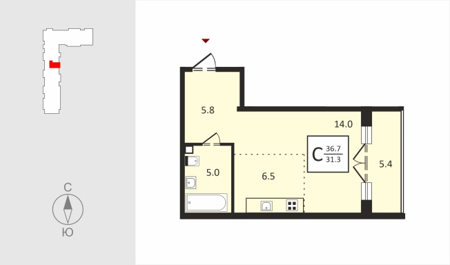 Купить Студию в Владимирской области. Вариант № 130607, 0, площадь -  квм, цена 3604000 рублей