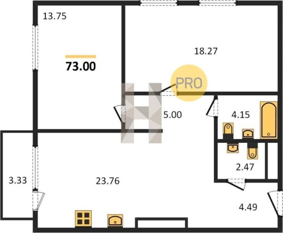 Купить двухкомнатную квартиру в ЖК Покровский в Ижевске. Вариант № 61249, 0, площадь -  квм, цена 5567380 рублей