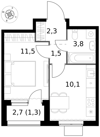 Купить однокомнатную квартиру у метро Щелковская в Москве. Вариант № 9716606, 0, площадь -  квм, цена 16448650 рублей