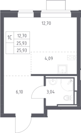 Купить Студию в новостройках у метро Зябликово в Московской области. Вариант № 2640479, 0, площадь -  квм, цена 4781278 рублей