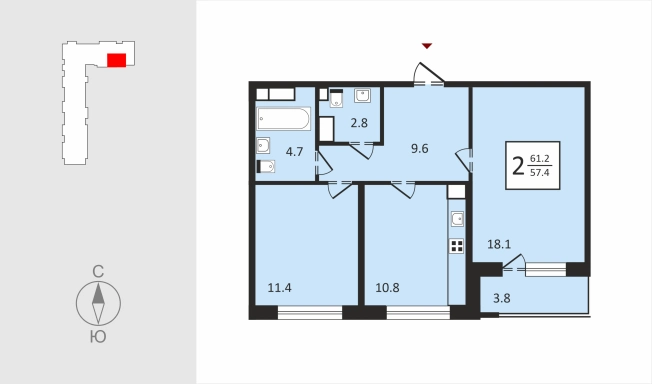 Купить квартиру в новостройках в ЖК Квартал Новаторов в Владимире. Вариант № 130665, 1, площадь -  квм, цена 6938100 рублей