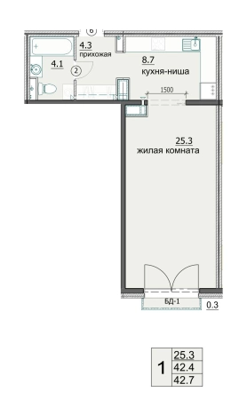 Купить однокомнатную квартиру на улице Красная в Пензе. Вариант № 69142, 0, площадь -  квм, цена 4398100 рублей