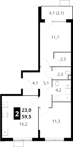 Купить двухкомнатную квартиру в ЖК 1-й Шереметьевский в Химках. Вариант № 9821968, 0, площадь -  квм, цена 17362100 рублей