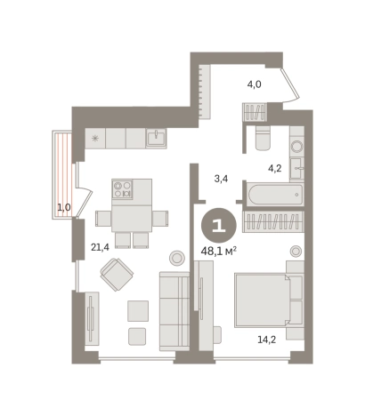 Купить однокомнатную квартиру в новостройках у метро Домодедовская в Московской области. Вариант № 8555442, 0, площадь - квм, цена 9530000 рублей