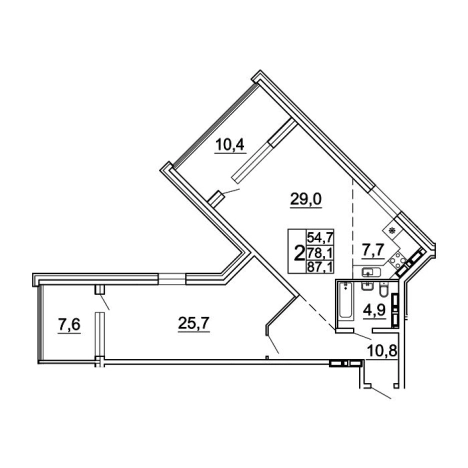 Купить двухкомнатную квартиру в районе Советский в Владивостоке. Вариант № 9416789, 0, площадь - квм, цена 15411609 рублей
