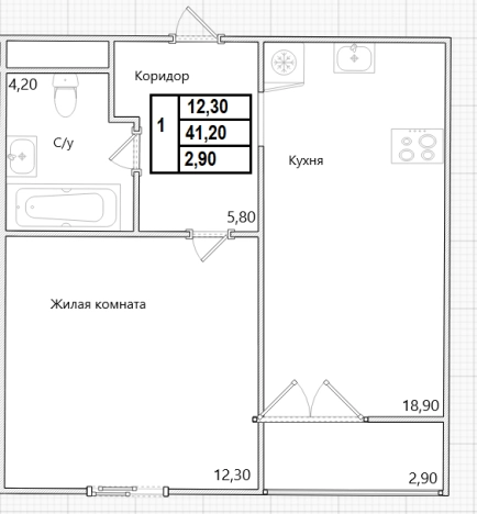 Купить однокомнатную квартиру в новостройках в Калужской области. Вариант № 126620, 0, площадь -  квм, цена 7056000 рублей