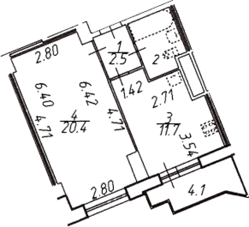 Купить однокомнатную квартиру в новостройках у метро Проспект Просвещения в Санкт-Петербурге. Вариант № 4037678, 0, площадь -  квм, цена 9827042 рублей