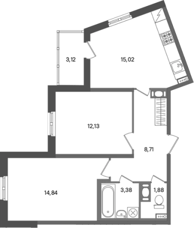 Купить трехкомнатную квартиру в Сертолове. Вариант № 7266189, 0, площадь -  квм, цена 9697868 рублей