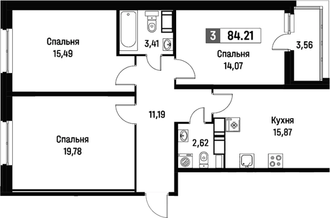 Купить четырехкомнатную квартиру в Мурине. Вариант № 8064564, 0, площадь -  квм, цена 13213464 рублей