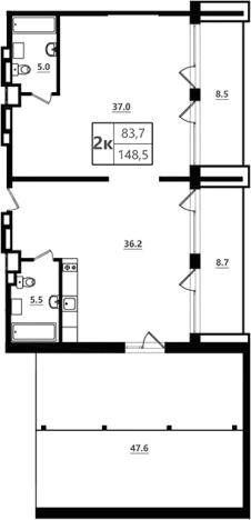 Купить двухкомнатную квартиру на улице Приморское шоссе в Санкт-Петербурге. Вариант № 4043988, 0, площадь -  квм, цена 74185700 рублей