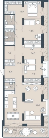 Купить трехкомнатную квартиру в новостройках в ЖК Жилой комплекс "Scala city" в Пензе. Вариант № 95574, 0, площадь -  квм, цена 18072000 рублей