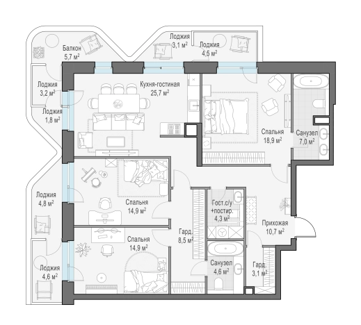 . Вариант № 169128, 0, площадь - 126 квм, цена 84130000 рублей