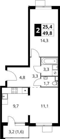 Купить двухкомнатную квартиру в ЖК 1-й Шереметьевский в Химках. Вариант № 9821842, 0, площадь -  квм, цена 15423060 рублей