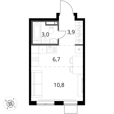 Купить однокомнатную квартиру у метро Битца в Видном. Вариант № 9949593, 0, площадь -  квм, цена 8632720 рублей