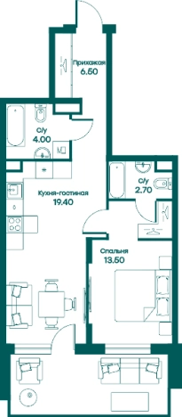 Купить двухкомнатную квартиру в Одинцове. Вариант № 83866, 0, площадь -  квм, цена 8783524 рублей