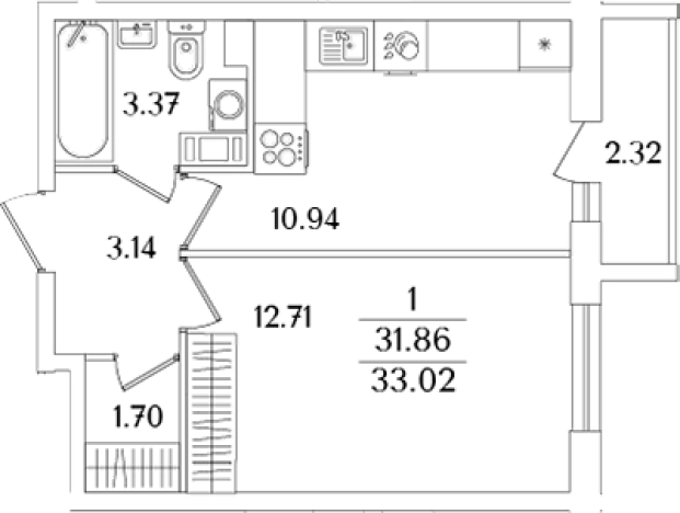 Купить однокомнатную квартиру в новостройках у метро Проспект Ветеранов в Санкт-Петербурге. Вариант № 6713186, 0, площадь -  квм, цена 11540986 рублей