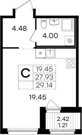 Купить Студию в ЖК GloraХ Парголово в Санкт-Петербурге. Вариант № 4806877, 0, площадь -  квм, цена 6299999 рублей
